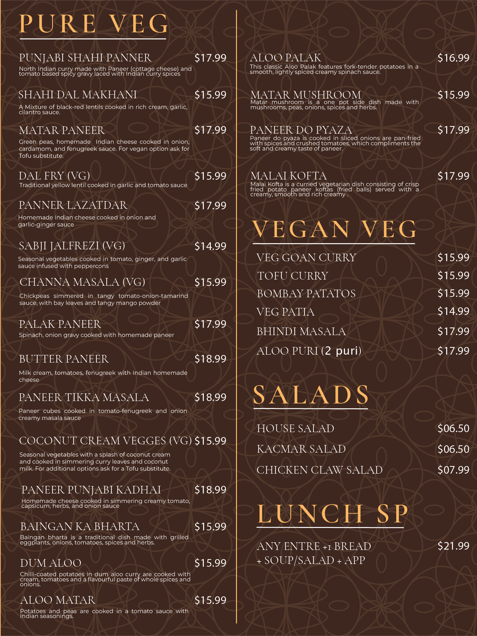 Menu – Punjabi Rasoi indian cuisine